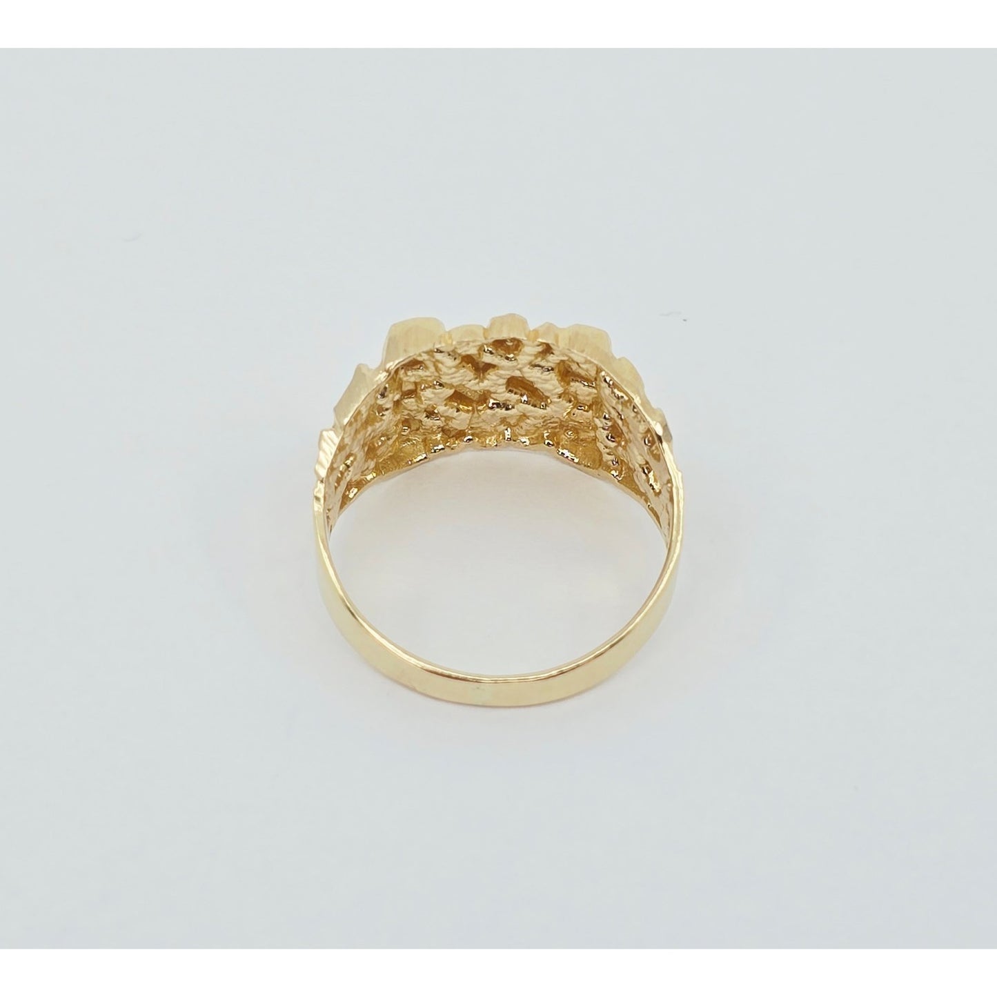 10K Yellow Gold Diamond Cut Nugget Ring