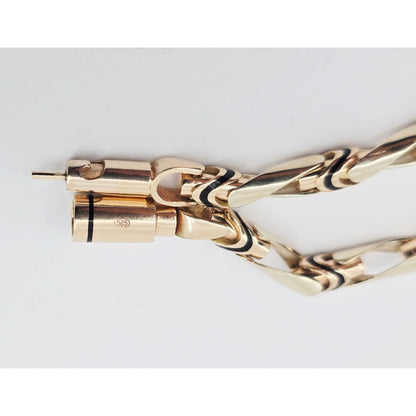 14K Two Tone Gold Custom Enamel Link Chain Necklace