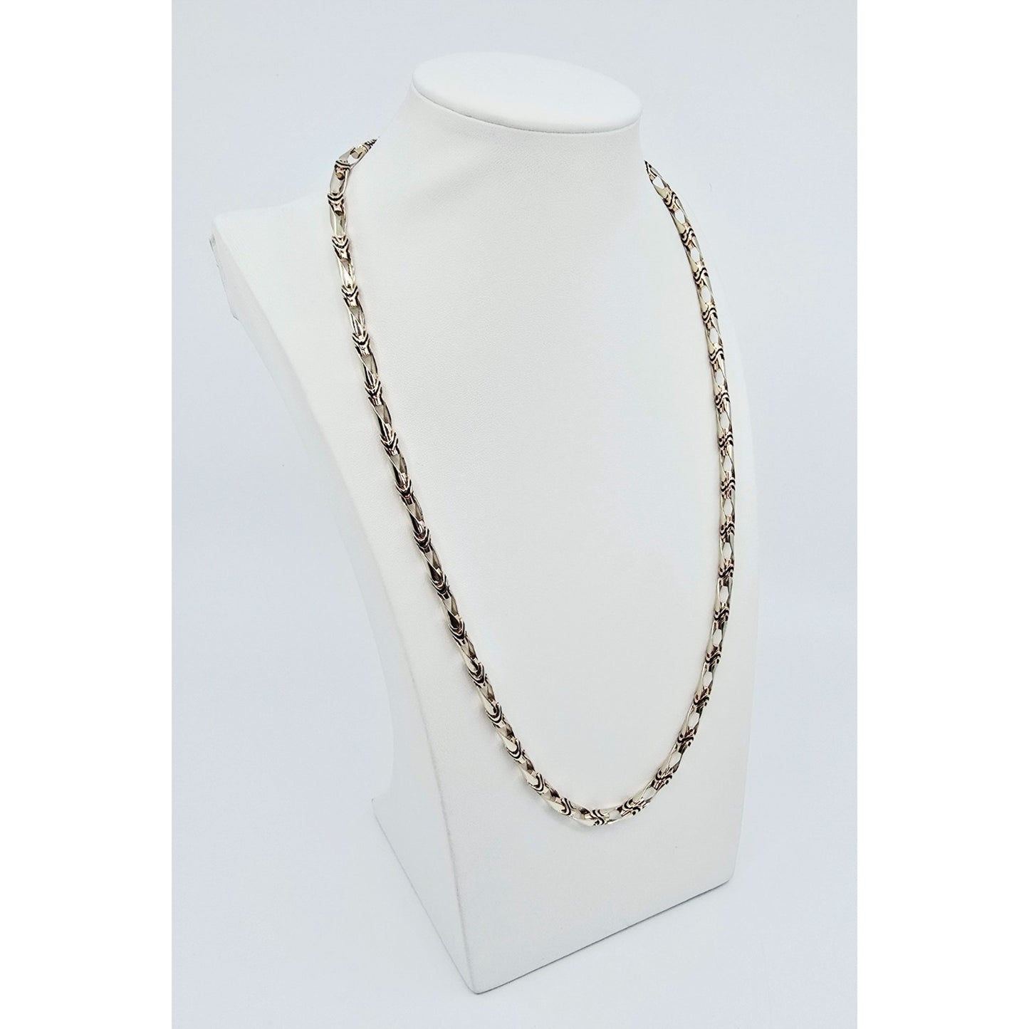 14K Two Tone Gold Custom Enamel Link Chain Necklace