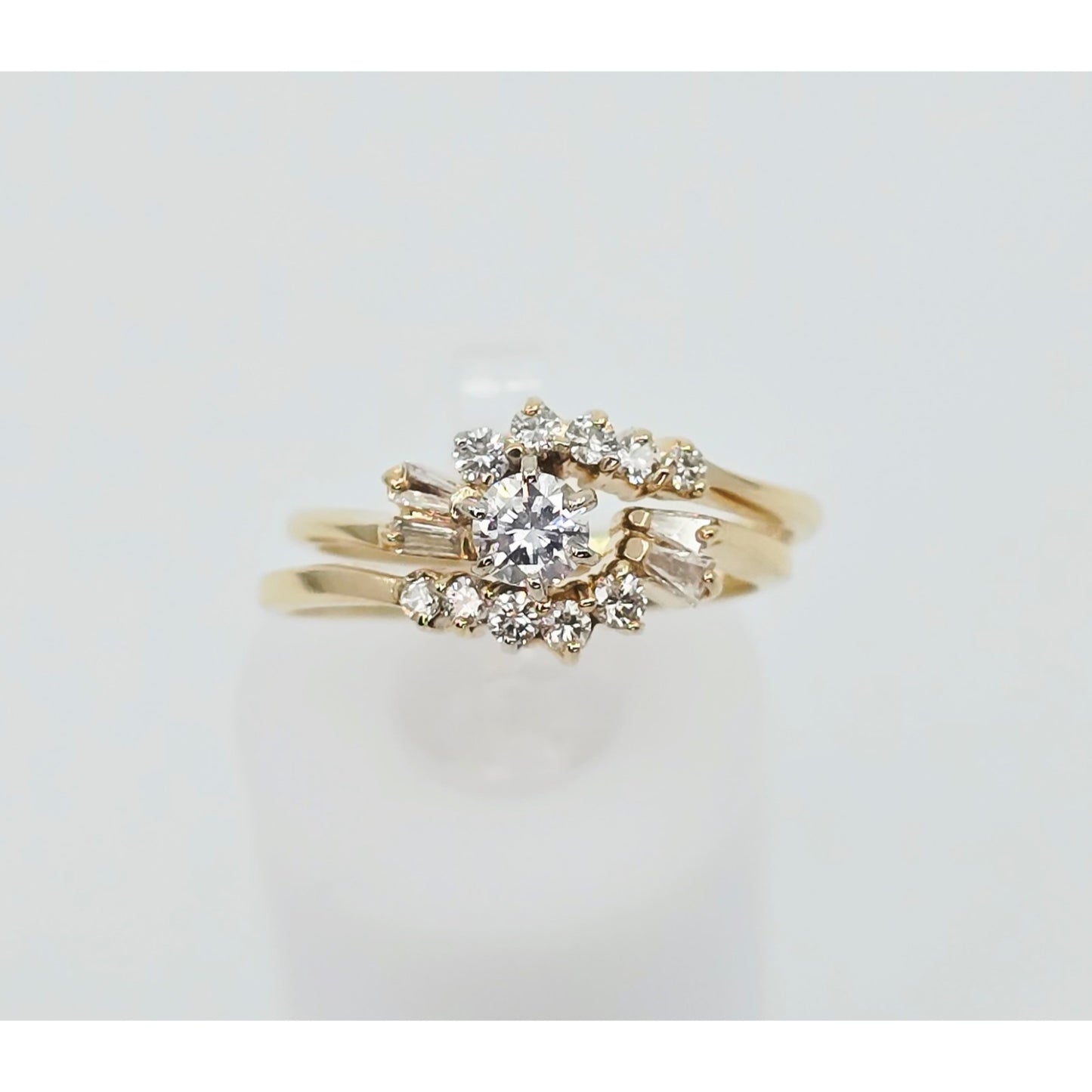 14K Yellow Gold Diamond Ring with Jacket Set