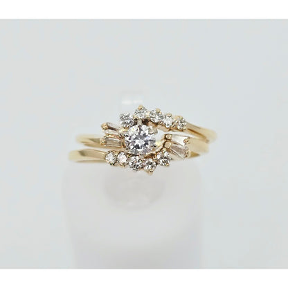 14K Yellow Gold Diamond Ring with Jacket Set