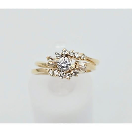 14K Yellow Gold Diamond Ring with Jacket Set