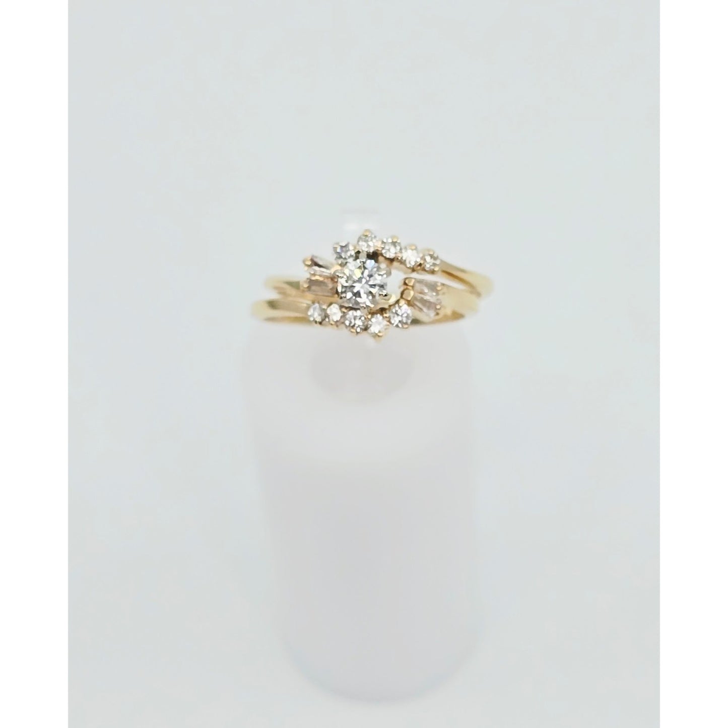 14K Yellow Gold Diamond Ring with Jacket Set