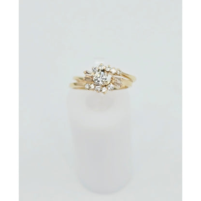 14K Yellow Gold Diamond Ring with Jacket Set