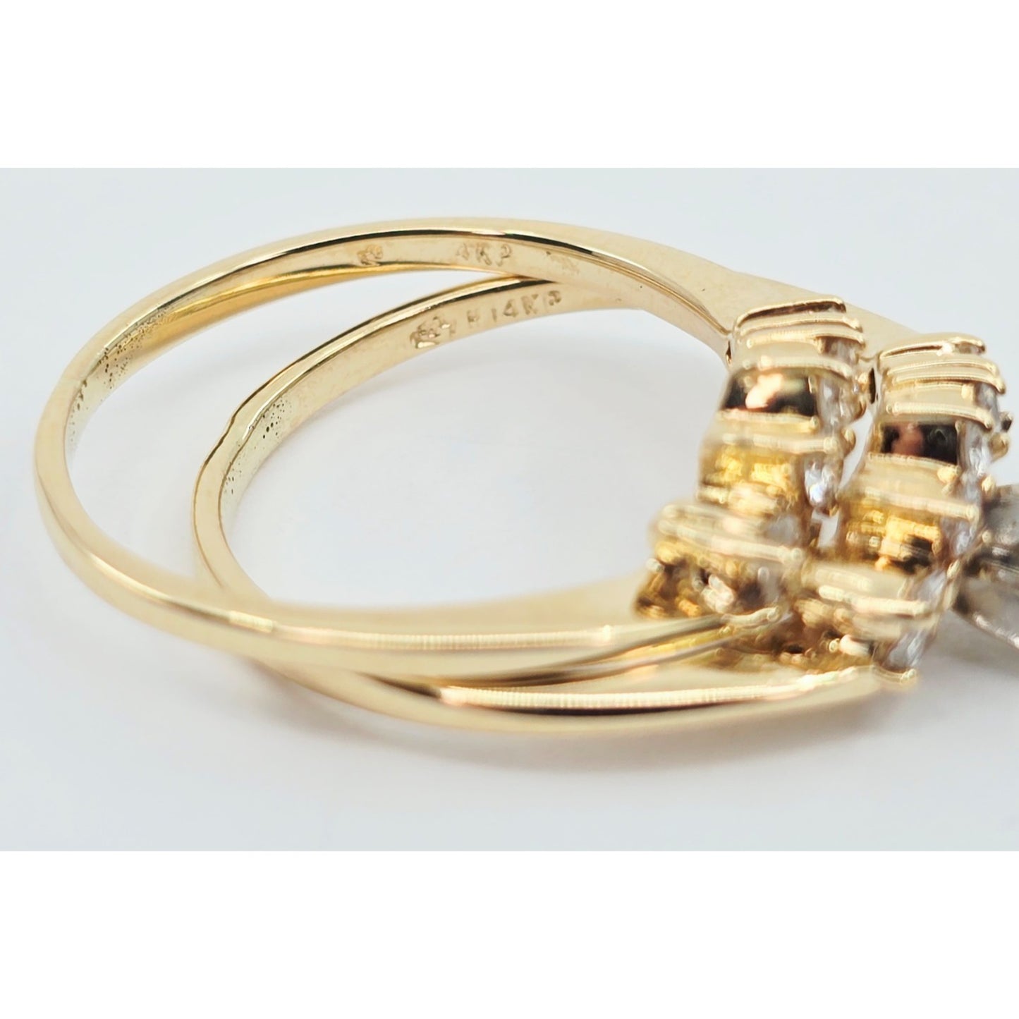 14K Yellow Gold Diamond Ring with Jacket Set