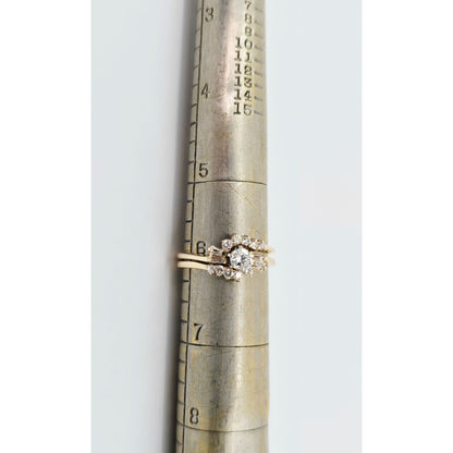 14K Yellow Gold Diamond Ring with Jacket Set