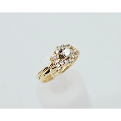 14K Yellow Gold Diamond Ring with Jacket Set