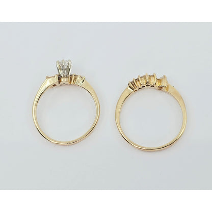 14K Yellow Gold Diamond Ring with Jacket Set