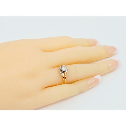 14K Yellow Gold Diamond Ring with Jacket Set
