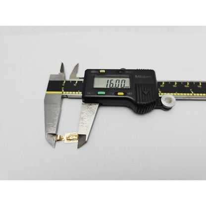 14K Yellow Gold Rectangle Saint Mary Charm Pendant