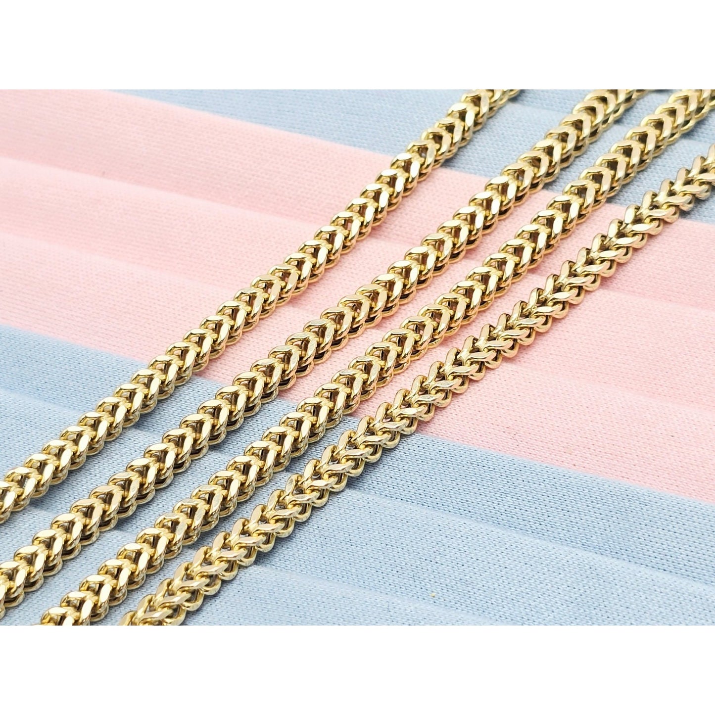 14K Yellow Gold Franco Link Chain Necklace