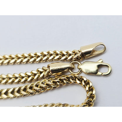 14K Yellow Gold Franco Link Chain Necklace
