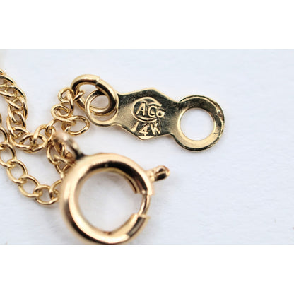 14K Yellow Gold Pearl Cable Link Chain Necklace