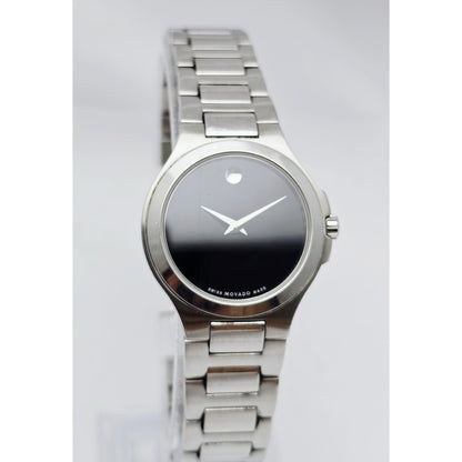 Movado Museum 28mm Stainless Steel Ladies Quartz Black Dial Watch 01.3.14.1033