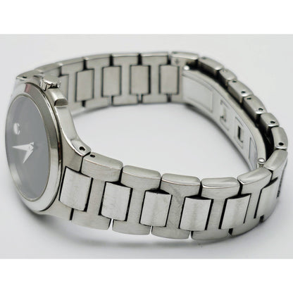 Movado Museum 28mm Stainless Steel Ladies Quartz Black Dial Watch 01.3.14.1033