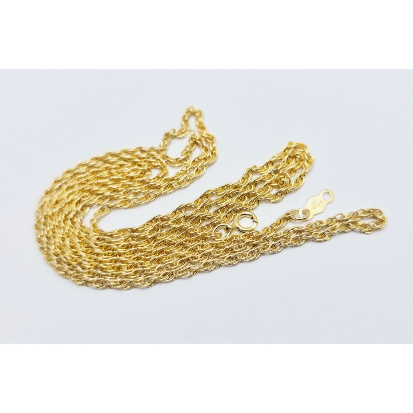 14K Yellow Gold Rope Mesh Link Chain Necklace