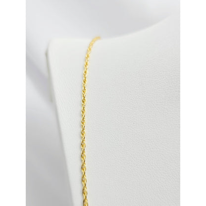 14K Yellow Gold Rope Mesh Link Chain Necklace