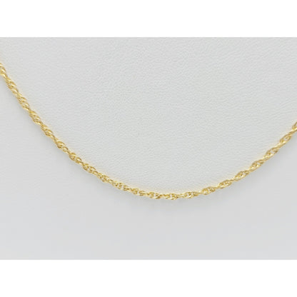14K Yellow Gold Rope Mesh Link Chain Necklace