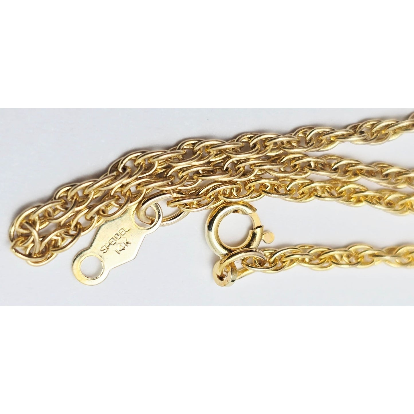 14K Yellow Gold Rope Mesh Link Chain Necklace