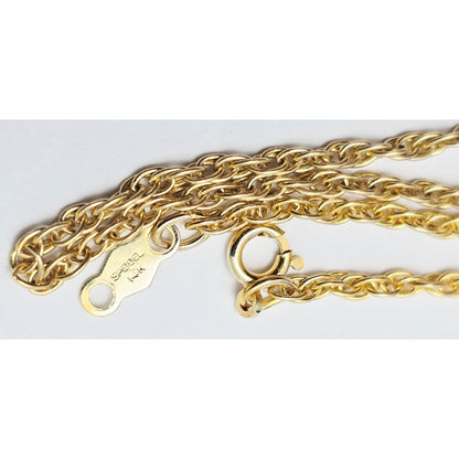 14K Yellow Gold Rope Mesh Link Chain Necklace
