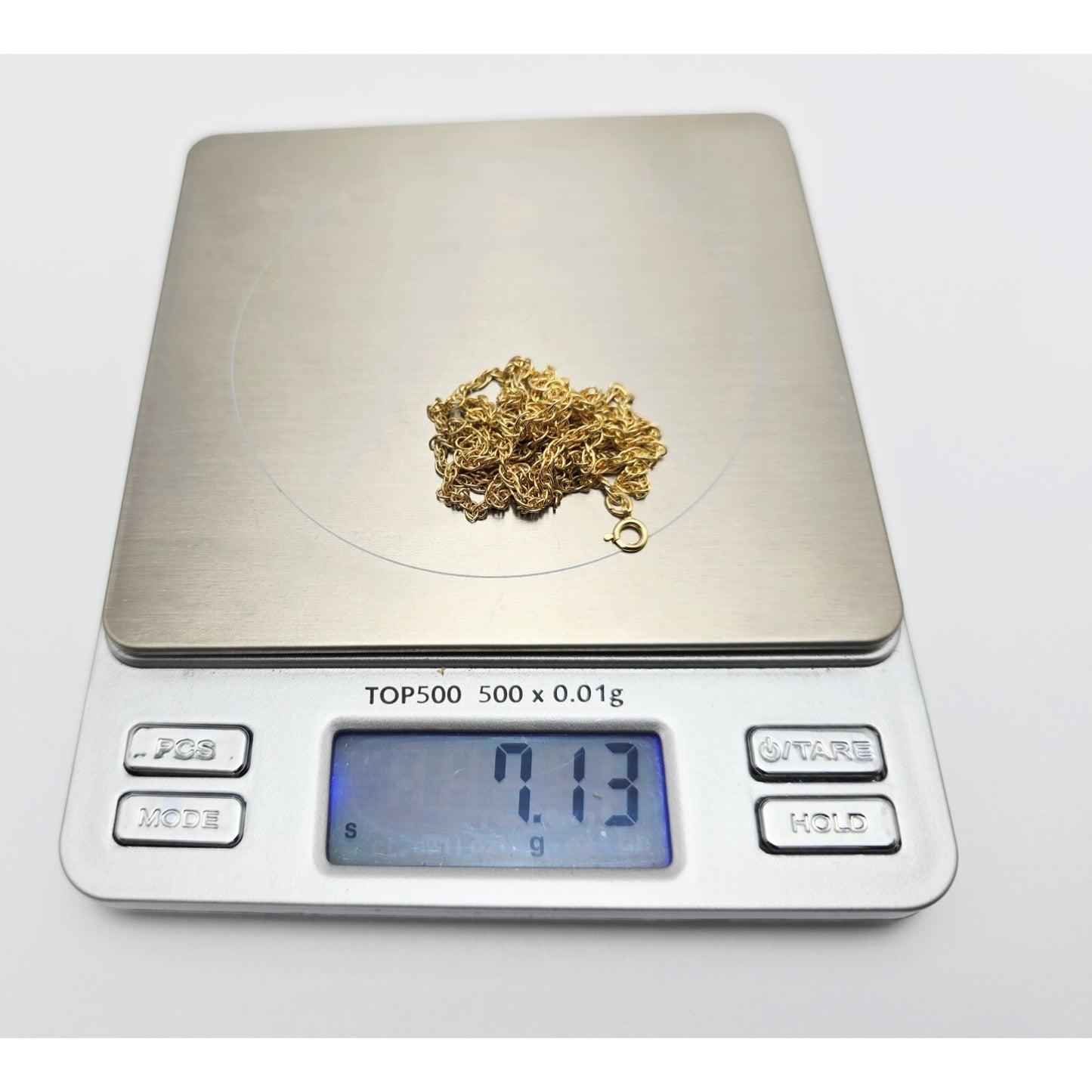 14K Yellow Gold Rope Mesh Link Chain Necklace