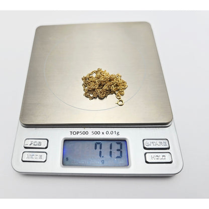 14K Yellow Gold Rope Mesh Link Chain Necklace