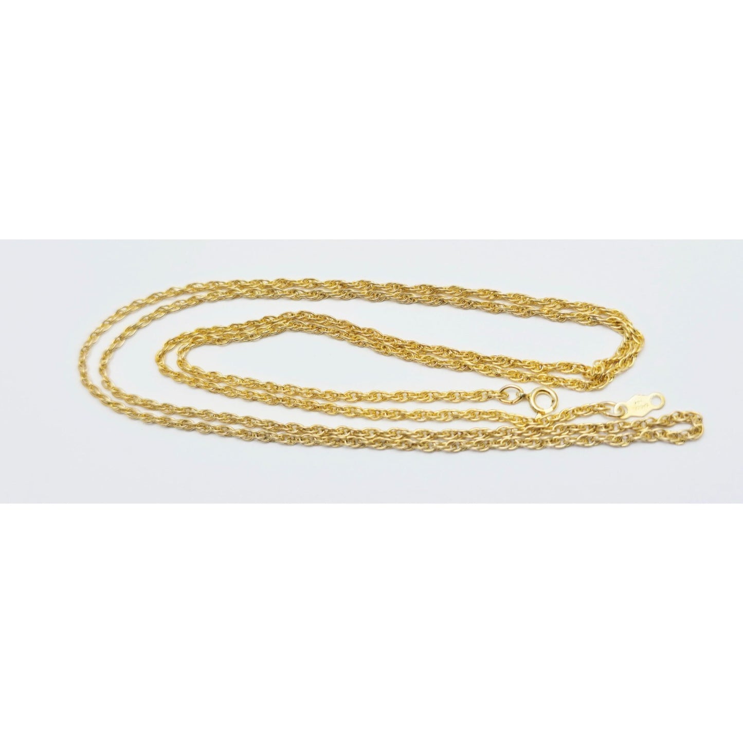 14K Yellow Gold Rope Mesh Link Chain Necklace
