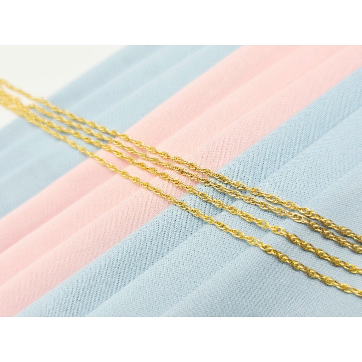 14K Yellow Gold Rope Mesh Link Chain Necklace