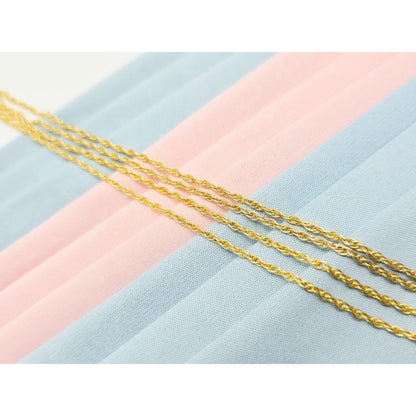 14K Yellow Gold Rope Mesh Link Chain Necklace