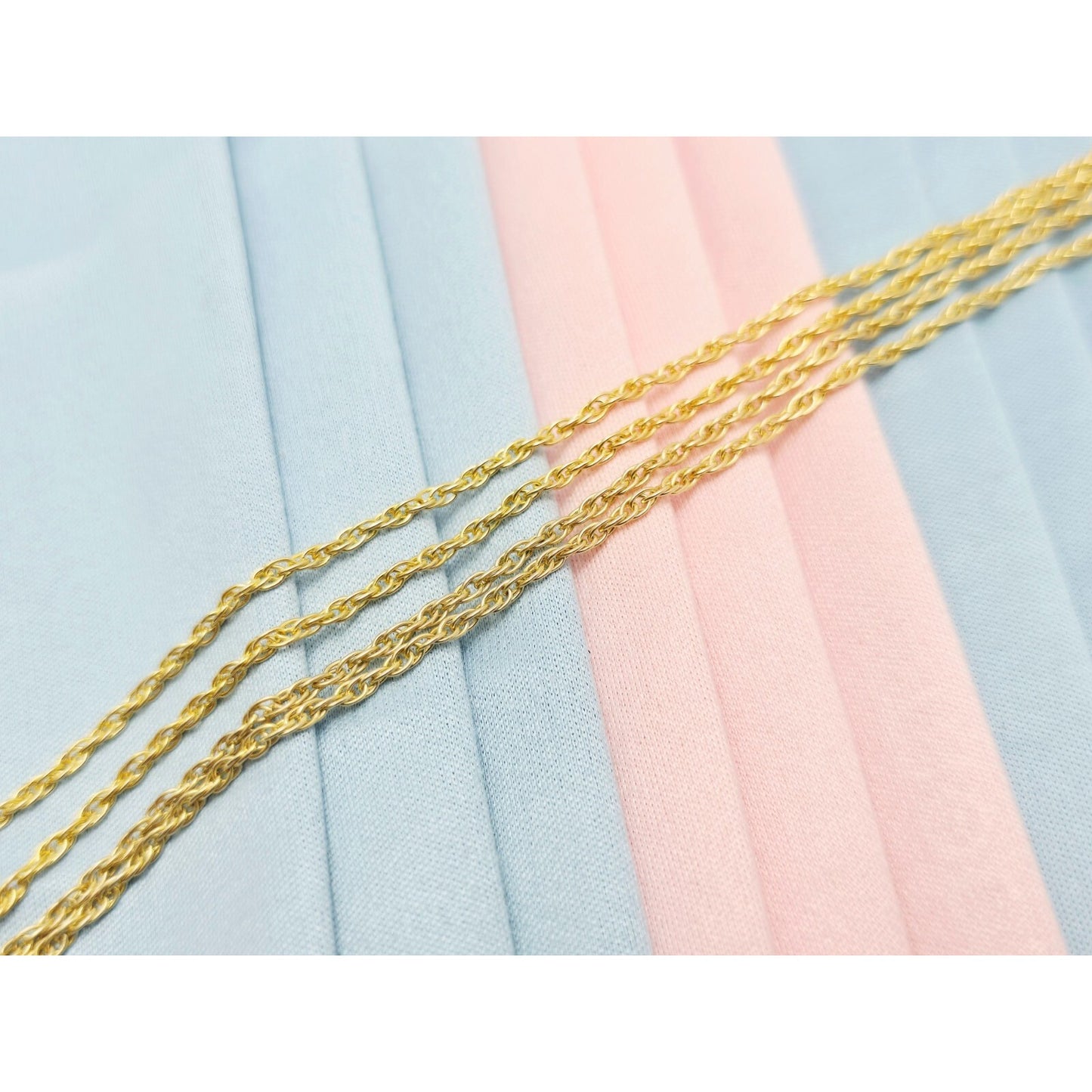 14K Yellow Gold Rope Mesh Link Chain Necklace