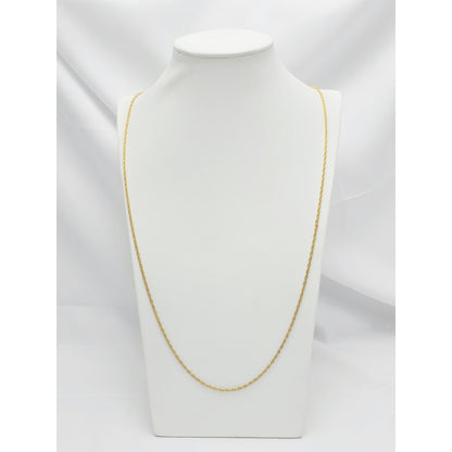 14K Yellow Gold Rope Mesh Link Chain Necklace