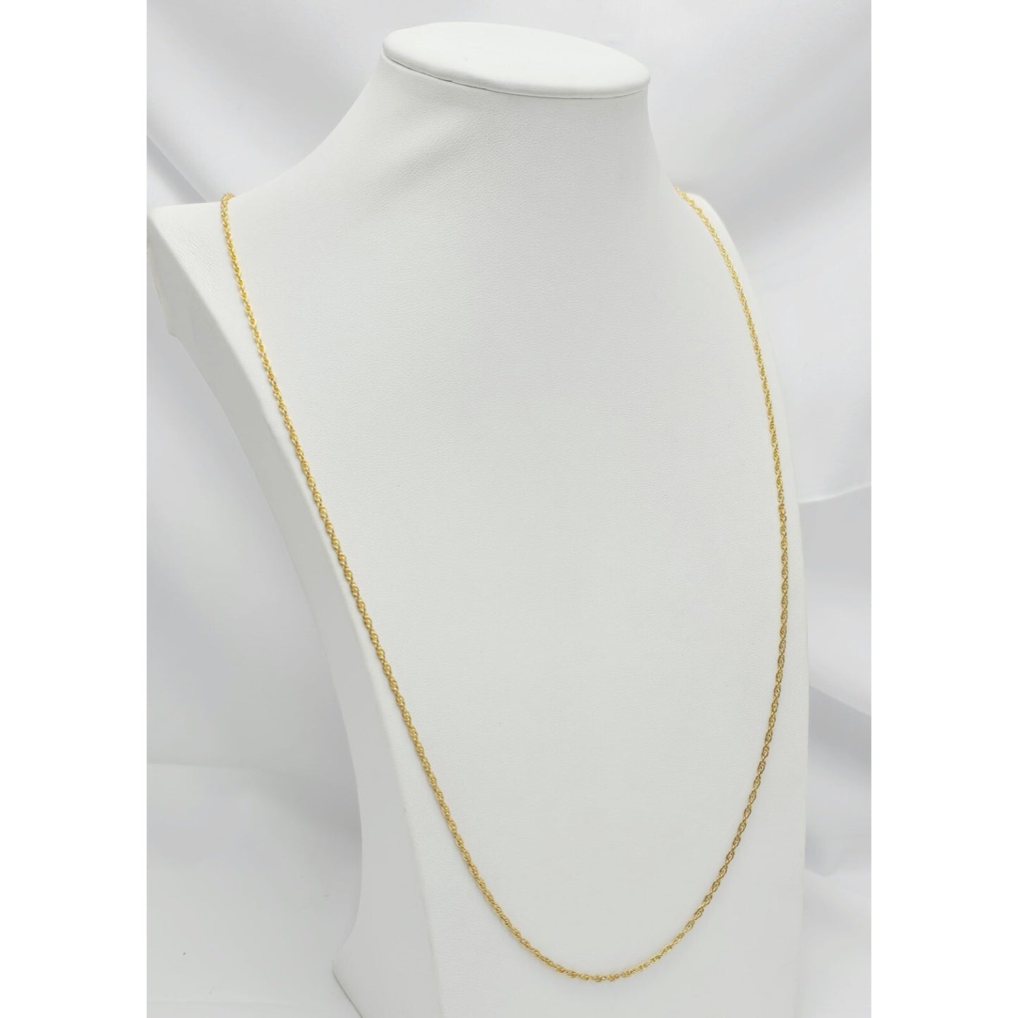 14K Yellow Gold Rope Mesh Link Chain Necklace