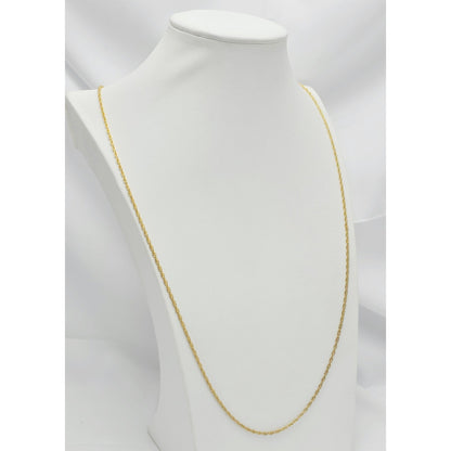 14K Yellow Gold Rope Mesh Link Chain Necklace