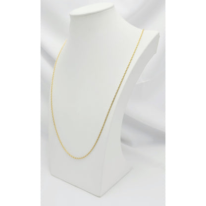 14K Yellow Gold Rope Mesh Link Chain Necklace