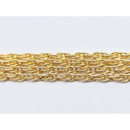 14K Yellow Gold Rope Mesh Link Chain Necklace