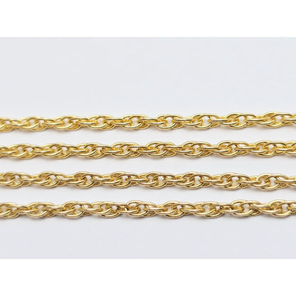14K Yellow Gold Rope Mesh Link Chain Necklace
