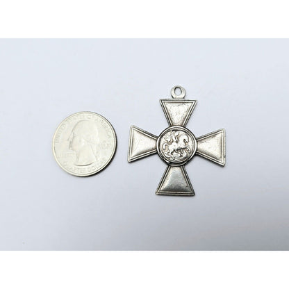 Russia Imperial Cross Of St. George Medal Order 641645 Sterling Silver