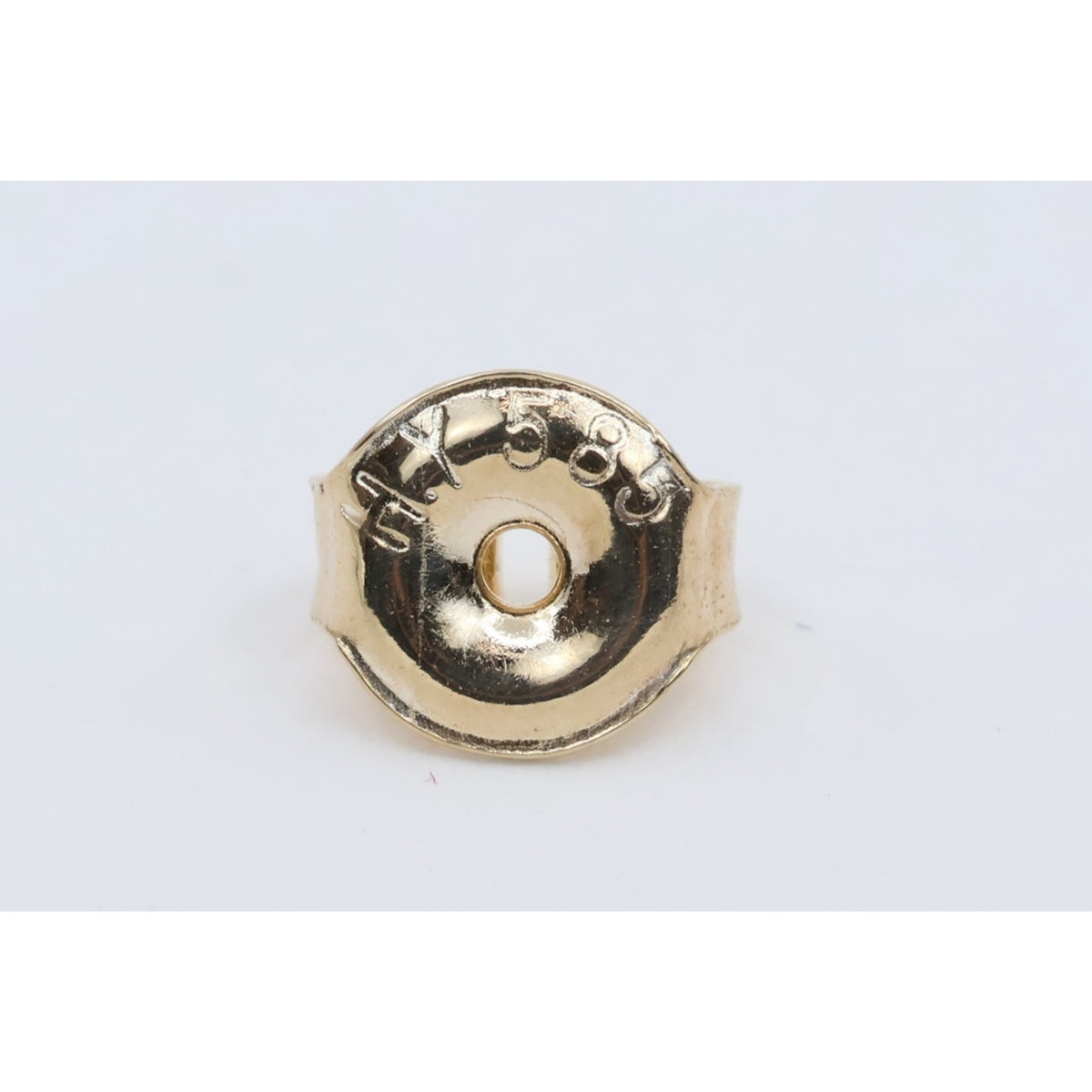 Single 14K Yellow Gold Rose Flower Floral Stud Earring