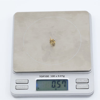 Single 14K Yellow Gold Rose Flower Floral Stud Earring