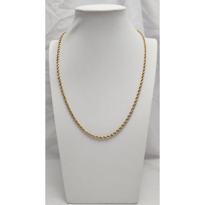 14K Yellow Gold Rope Chain Necklace