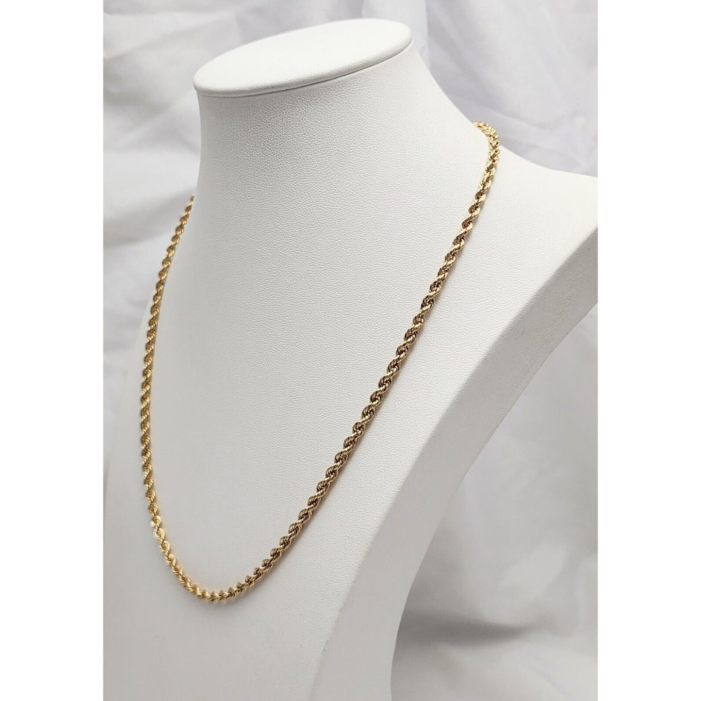 14K Yellow Gold Rope Chain Necklace