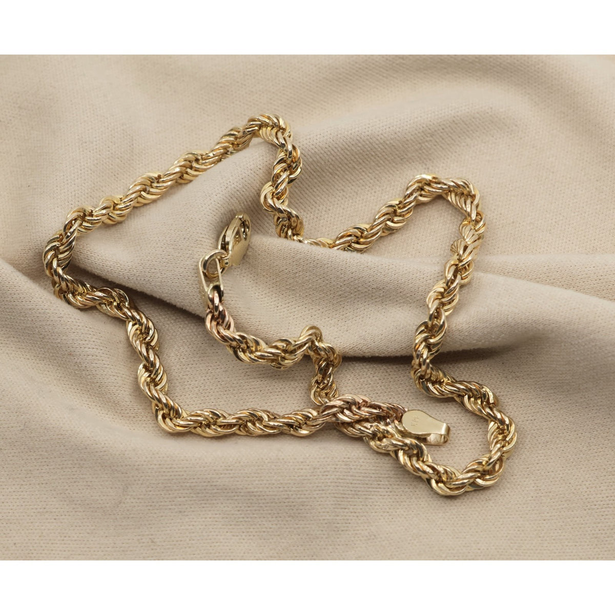 14K Yellow Gold Rope Anklet Bracelet