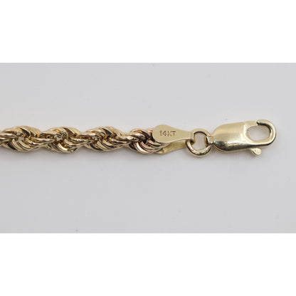 14K Yellow Gold Rope Anklet Bracelet