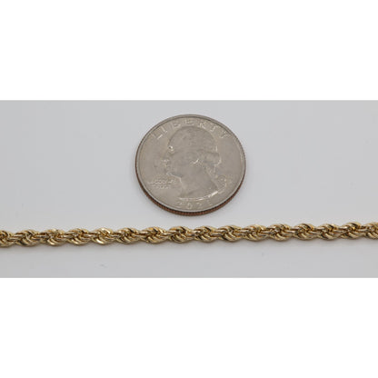 14K Yellow Gold Rope Anklet Bracelet