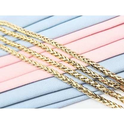 14K Yellow Gold Rounded Franco Link Chain Necklace