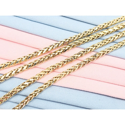 14K Yellow Gold Rounded Franco Link Chain Necklace