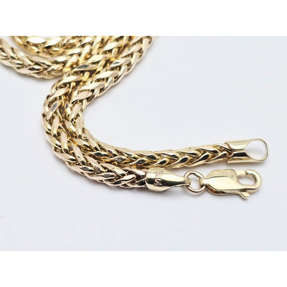 14K Yellow Gold Rounded Franco Link Chain Necklace