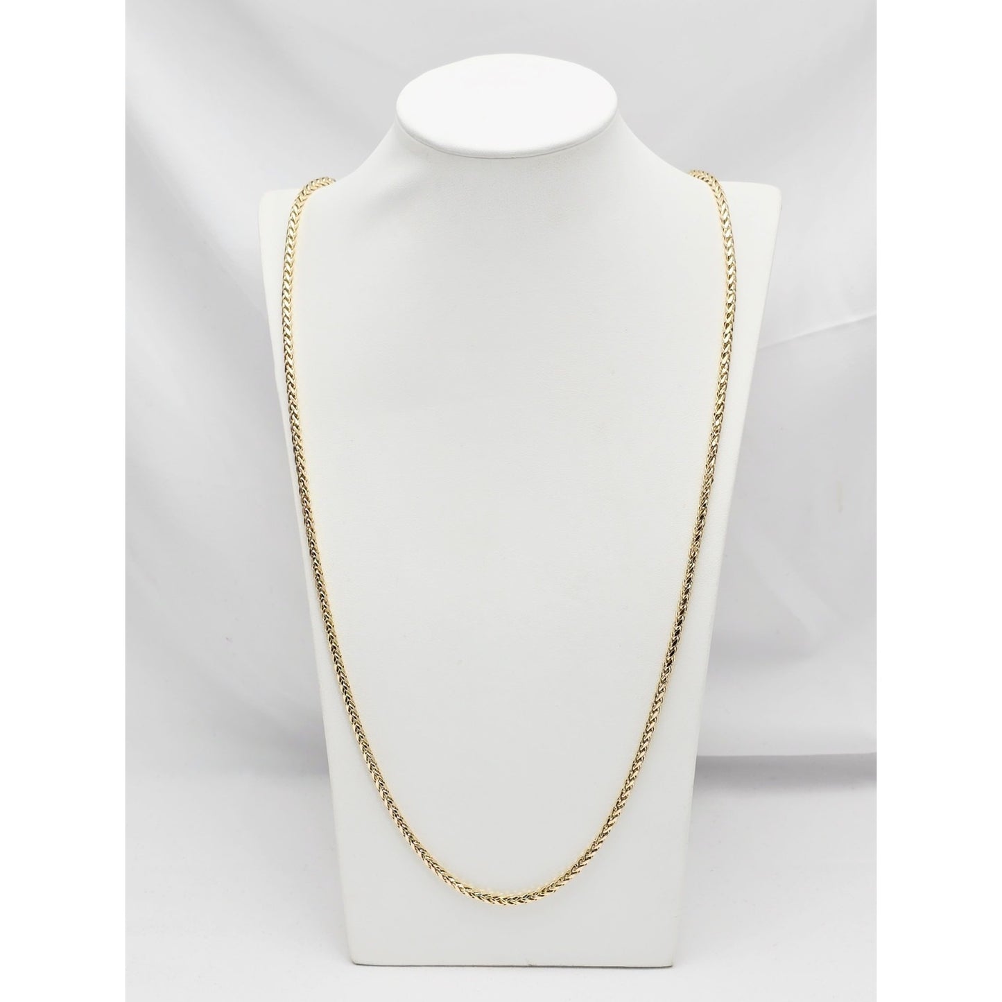 14K Yellow Gold Rounded Franco Link Chain Necklace