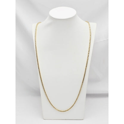 14K Yellow Gold Rounded Franco Link Chain Necklace
