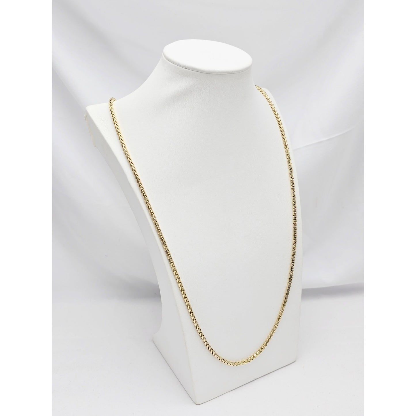 14K Yellow Gold Rounded Franco Link Chain Necklace